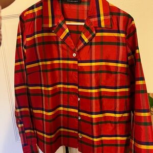 SilkLand Red Plaid Button Down Shirt